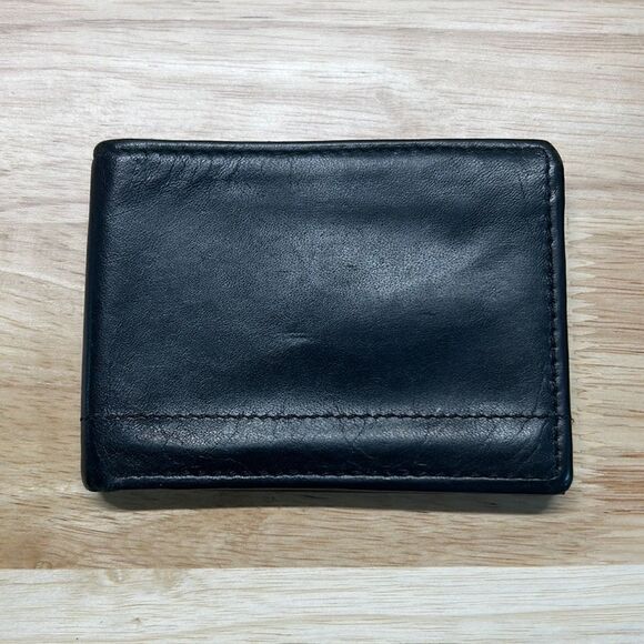 Black Genuine Leather Wallet - Picture 1 of 7